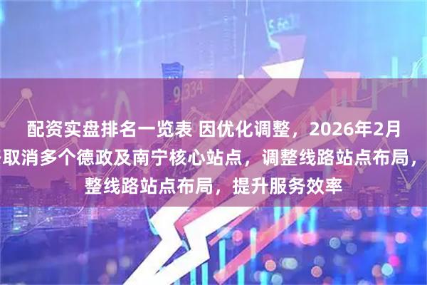 配资实盘排名一览表 因优化调整，2026年2月28日起705路取消多个德政及南宁核心站点，调整线路站点布局，提升服务效率